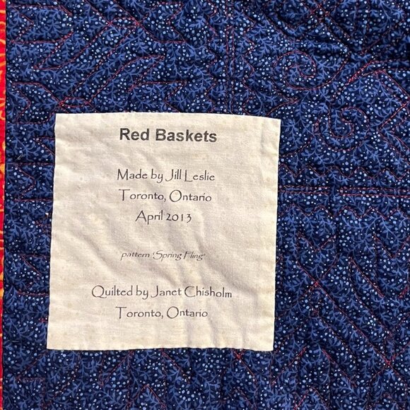 (HD) Handcrafted Quilt. Spring Fling & Red Baskets– A Collector’s Quilt - Picture 3 of 10
